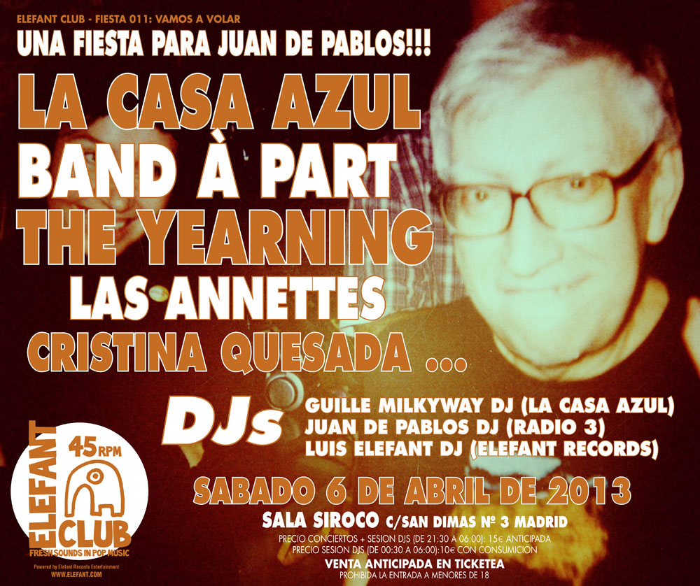 Imagen destacada de noticia: ELEFANT CLUB en MADRID: La Casa Azul + Band À Part + The Yearning + Las Annettes + Cristina Quesada [6 de Abril]